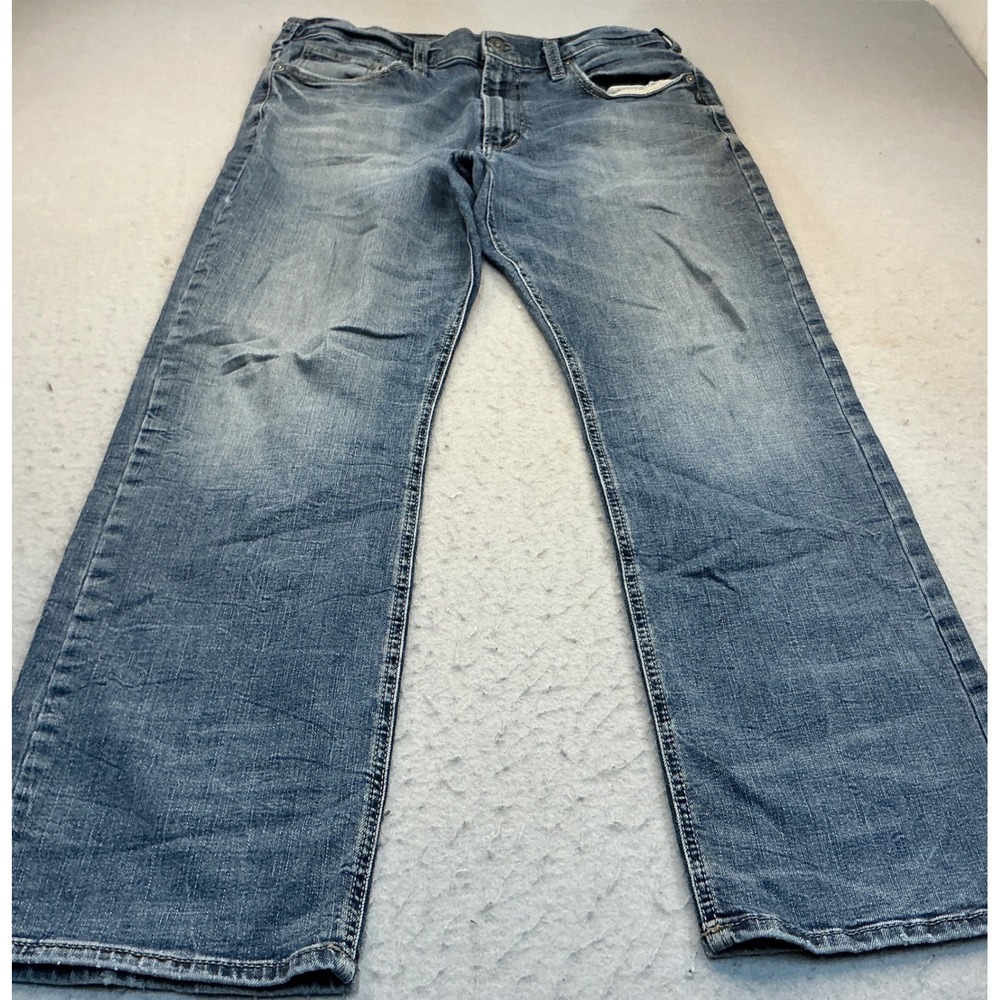 Silver Jeans Co Straight Leg Denim Jeans Blue Stretch Mens 36x32 Casual